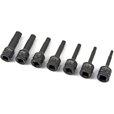 HBM 7-teiliger Steckschlüssel-Satz mit 3/8"-Schirm HBM 7-teiliger Steckschlüssel-Satz mit 3/8"-Schirm