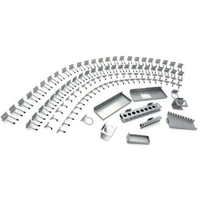 HBM 110-teiliges Werkstattaufbewahrungsset mit Haken, Regalen, Behältern - Wand- und Werkstattorganisation HBM 110-teiliges Werkstattaufbewahrungsset mit Haken, Regalen, Behältern - Wand- und Werkstattorganisation