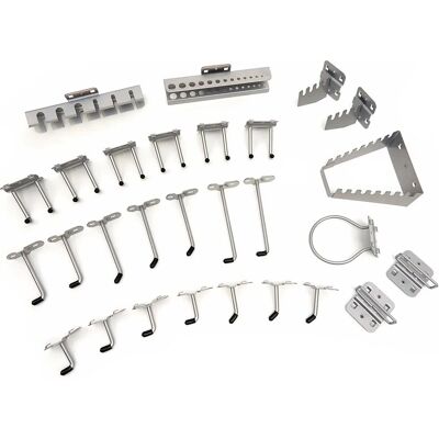 Accesorios para pared de herramientas HBM 28 piezas - Sistema de almacenamiento Accesorios para pared de herramientas HBM 28 piezas - Sistema de almacenamiento