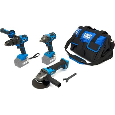 HBM Power20.5 Draadloze Gereedschap Set - Haakse Slijper, Slagmoersleutel, Boormachine HBM Power20.5 Draadloze Gereedschap Set - Haakse Slijper, Slagmoersleutel, Boormachine