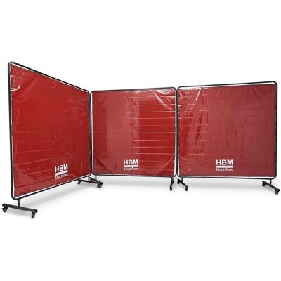HBM Mobile Schweißschutzwand 174x522cm - Schweißsicherheitsbarriere HBM Mobile Schweißschutzwand 174x522cm - Schweißsicherheitsbarriere