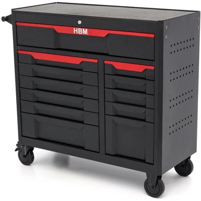 Carrello attrezzi HBM - 12 cassetti - Nero - Uso pesante Carrello attrezzi HBM - 12 cassetti - Nero - Uso pesante