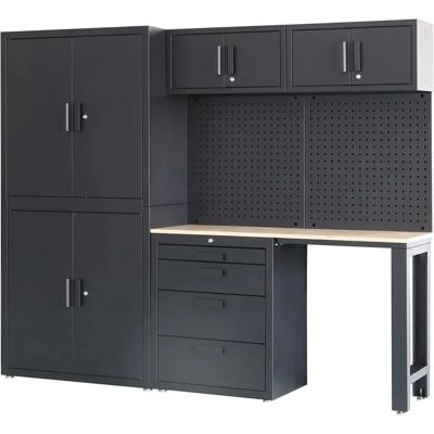 HBM Modulares Werkstattsystem - 8-teilig - Mattschwarz HBM Modulares Werkstattsystem - 8-teilig - Mattschwarz