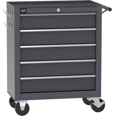 HBM Werkzeugwagen - 5 Schubladen, 62 cm, Grau HBM Werkzeugwagen - 5 Schubladen, 62 cm, Grau