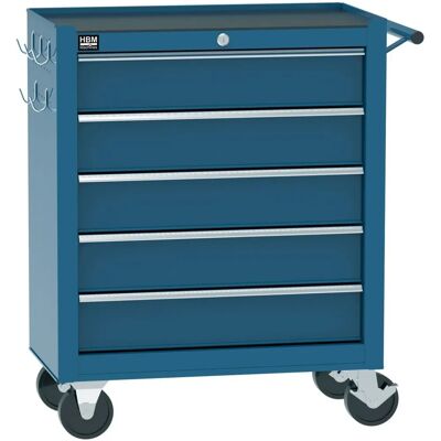 HBM Werkzeugwagen - 5 Schubladen - 62cm - Blau HBM Werkzeugwagen - 5 Schubladen - 62cm - Blau
