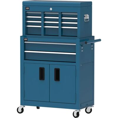 Carrello attrezzi HBM con armadio superiore, blu, modello 2 - Carrello attrezzi Carrello attrezzi HBM con armadio superiore, blu, modello 2 - Carrello attrezzi