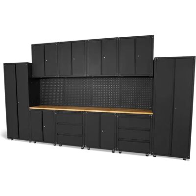 Sistema Modulare Officina HBM 16 Pezzi - Nero Opaco Sistema Modulare Officina HBM 16 Pezzi - Nero Opaco