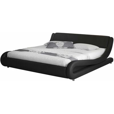 Muebles Bonitos - Letto matrimoniale Alessia - Nero, 160x200cm - Letto Muebles Bonitos - Letto matrimoniale Alessia - Nero, 160x200cm - Letto