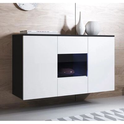 MUEBLES BONITOS Luke A2 Armadio Nero - Contenitore Moderno da Parete MUEBLES BONITOS Luke A2 Armadio Nero - Contenitore Moderno da Parete