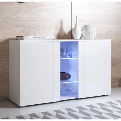 Muebles Bonitos - Buffet avec LED - 120x72x40cm - Design moderne - Publicité Muebles Bonitos - Buffet avec LED - 120x72x40cm - Design moderne - Publicité