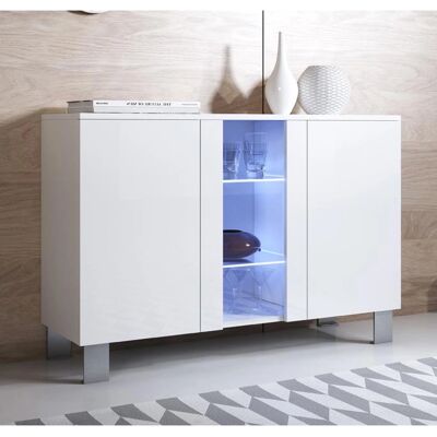 Credenza de LETTEIMOBILI con patas de aluminio 12cm - Mueble blanco moderno Credenza de LETTEIMOBILI con patas de aluminio 12cm - Mueble blanco moderno