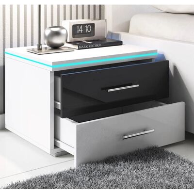 Mesita de Noche Paulina de Muebles Bonitos - Moderna con LED Mesita de Noche Paulina de Muebles Bonitos - Moderna con LED