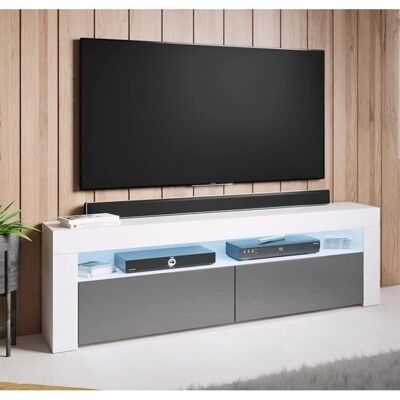 LETTI E MOBILI Aker Mueble TV - LED Moderno 2 Puertas 140x50x35cm LETTI E MOBILI Aker Mueble TV - LED Moderno 2 Puertas 140x50x35cm