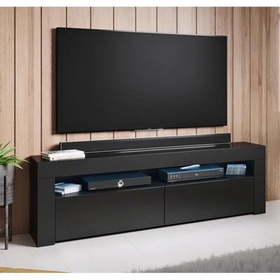 Letti e Mobili Aker Mueble TV - LED Moderno Brillo Negro Letti e Mobili Aker Mueble TV - LED Moderno Brillo Negro
