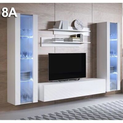 Muebles Bonitos Luke 8A Blanco - Conjunto de Mueble de Salón Muebles Bonitos Luke 8A Blanco - Conjunto de Mueble de Salón