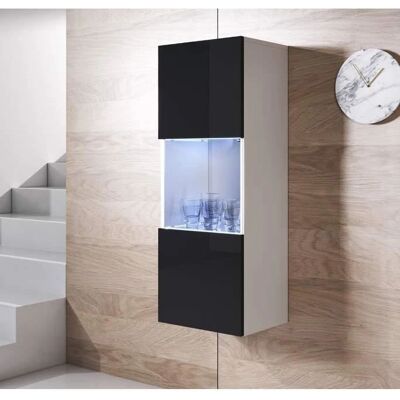 Letti e Mobili Armadio a Parete - Bianco & Nero, 40x126x29cm - Tipo a Parete Letti e Mobili Armadio a Parete - Bianco & Nero, 40x126x29cm - Tipo a Parete