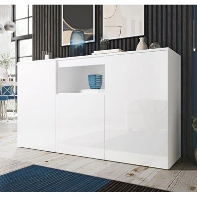 LETTI E MOBILI Nevada Buffet Moderne 3 Portes 140x80x40cm - Publicité LETTI E MOBILI Nevada Buffet Moderne 3 Portes 140x80x40cm - Publicité