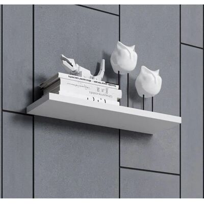 Lettiemobili Étagère Murale Aitana Blanc 60x20x2.2cm - Étagère - Publicité Lettiemobili Étagère Murale Aitana Blanc 60x20x2.2cm - Étagère - Publicité