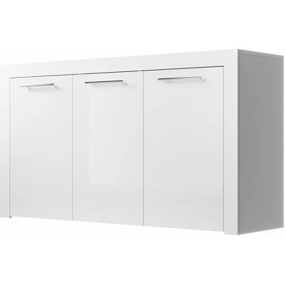 LETTEIMOBILI Credence Moderne Blanche 3 Portes - Rangement - Publicité LETTEIMOBILI Credence Moderne Blanche 3 Portes - Rangement - Publicité