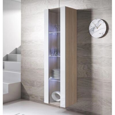 Lettiemobili Luke V5 Vitrine murale Sonoma 40x165x29cm - Publicité Lettiemobili Luke V5 Vitrine murale Sonoma 40x165x29cm - Publicité