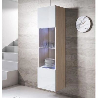 Muebles Bonitos Luke V6 Sonoma Vitrine Murale avec LED - Rangement Murale - Publicité Muebles Bonitos Luke V6 Sonoma Vitrine Murale avec LED - Rangement Murale - Publicité