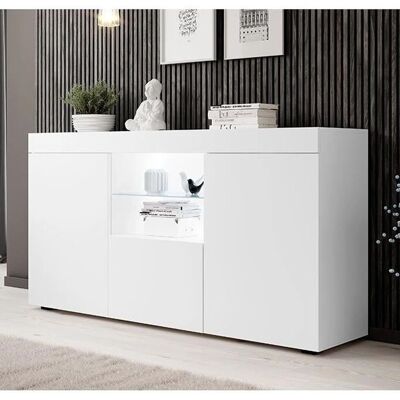 LETTIEMOBILI Natolia Credenza - Moderne Blanc 3 Portes - Publicité LETTIEMOBILI Natolia Credenza - Moderne Blanc 3 Portes - Publicité