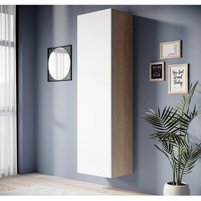 LETTA UND MÖBEL - Moderner Wandschrank mit 4 Fächern - Sonoma und Weiß LETTA UND MÖBEL - Moderner Wandschrank mit 4 Fächern - Sonoma und Weiß