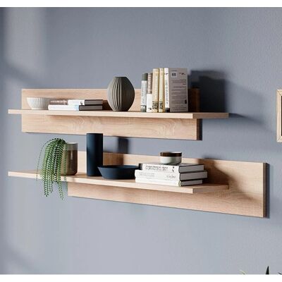 MUEBLES BONITOS Stela Wandregale - 2 Stk, Sonoma, Matt Finish - Wandregale MUEBLES BONITOS Stela Wandregale - 2 Stk, Sonoma, Matt Finish - Wandregale