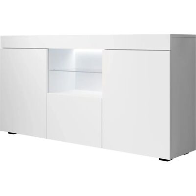 MUEBLES BONITOS Aparador con LED Blanco Moderno Comedor 135x73x34cm Sefora MUEBLES BONITOS Aparador con LED Blanco Moderno Comedor 135x73x34cm Sefora