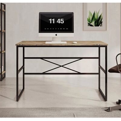 Muebles Bonitos Bureau Industriel Bois de Pin 120x75x60cm - Publicité Muebles Bonitos Bureau Industriel Bois de Pin 120x75x60cm - Publicité