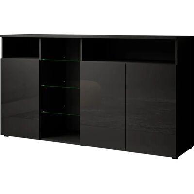 Buffet LETTIEMOBILI avec 3 portes et LED - Mobilier moderne - Publicité Buffet LETTIEMOBILI avec 3 portes et LED - Mobilier moderne - Publicité