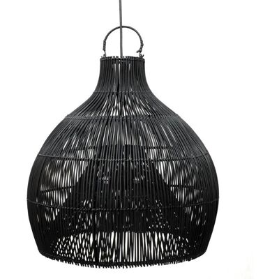 Bazar Bizar Schwarzes Rattan Pendelleuchte - 55x55x55cm - Hängeleuchte Bazar Bizar Schwarzes Rattan Pendelleuchte - 55x55x55cm - Hängeleuchte