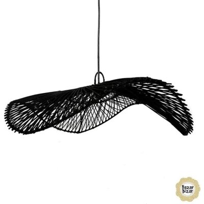 Bazar Bizar Schwarze Rattan Hängeleuchte Ø75cm - Pendelleuchte Bazar Bizar Schwarze Rattan Hängeleuchte Ø75cm - Pendelleuchte