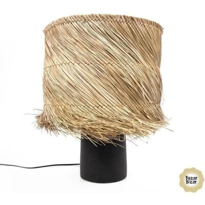 Bazar Bizar Handgefertigte Pandan-Tischlampe - Natur/Schwarz Bazar Bizar Handgefertigte Pandan-Tischlampe - Natur/Schwarz