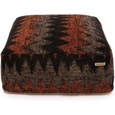 Bazar Bizar Baumwoll Pufe - Schwarz Orange - 60x25x60cm Bazar Bizar Baumwoll Pufe - Schwarz Orange - 60x25x60cm