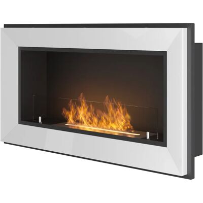 GIORDANOSHOP - Camino a Bioetanolo da Parete/Incasso 90x49 cm Frame 900 Bianco con Vetro GIORDANOSHOP - Camino a Bioetanolo da Parete/Incasso 90x49 cm Frame 900 Bianco con Vetro