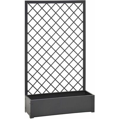 Rama Fioriera da Giardino in Metallo con Traliccio - 90x32xH150cm Rama Fioriera da Giardino in Metallo con Traliccio - 90x32xH150cm