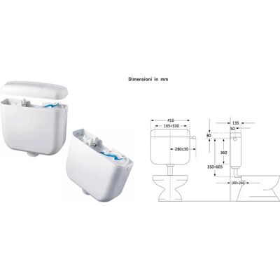 Cisterna WC Forlani Europa 2 - Doppio scarico 9L - Installazione facile Cisterna WC Forlani Europa 2 - Doppio scarico 9L - Installazione facile