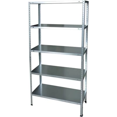 GiordanoShop Fadi Silver Scaffale in metallo zincato a 5 ripiani GiordanoShop Fadi Silver Scaffale in metallo zincato a 5 ripiani