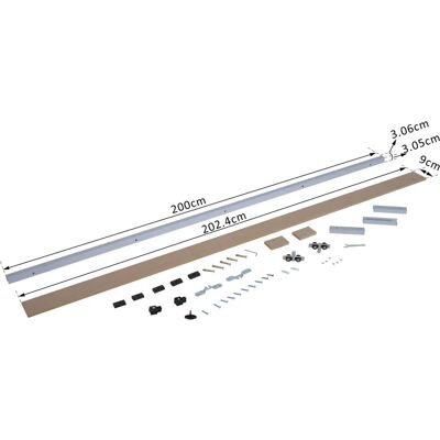 Unknown - Wood Sliding Rail 200 cm - Natural Wood - Track kit Unknown - Wood Sliding Rail 200 cm - Natural Wood - Track kit