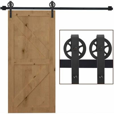 BENZONI - Kit di binari per porte scorrevoli - 100cm, acciaio nero BENZONI - Kit di binari per porte scorrevoli - 100cm, acciaio nero
