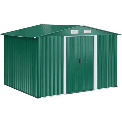 GIORDANOSHOP Modello 246x192.5x177.5 cm - Casetta da Giardino in lamiera verde GIORDANOSHOP Modello 246x192.5x177.5 cm - Casetta da Giardino in lamiera verde