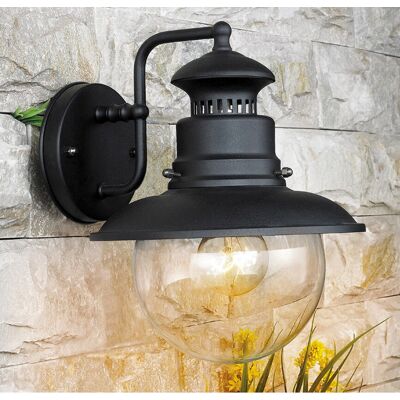 Lampada da parete Bauer Marina Nera - Forma di lanterna, 60W, Nero Lampada da parete Bauer Marina Nera - Forma di lanterna, 60W, Nero