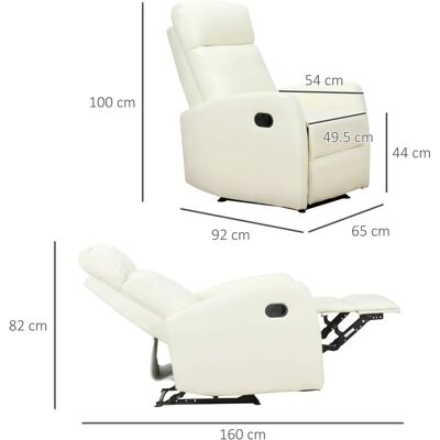 BENZONI Poltrona - Ergonomica reclinabile in similpelle 65x92x100 cm - Poltrona BENZONI Poltrona - Ergonomica reclinabile in similpelle 65x92x100 cm - Poltrona