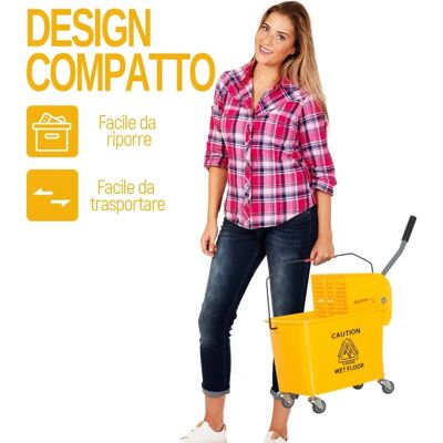 BENZONI - Carrello Pulizie 20L con Separatore Acqua e Strizzatore Rimovibile BENZONI - Carrello Pulizie 20L con Separatore Acqua e Strizzatore Rimovibile