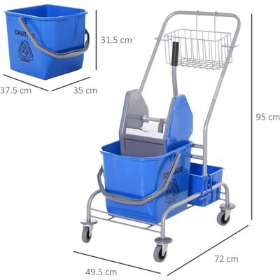 BENZONI - Carrello Pulizie Professionale con Secchio 25L e Strizzatore Blu - Blu - Carrello per Pulizie BENZONI - Carrello Pulizie Professionale con Secchio 25L e Strizzatore Blu - Blu - Carrello per Pulizie