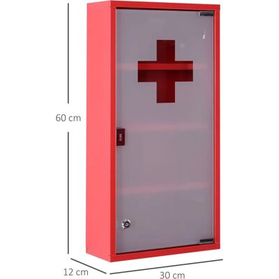 BENZONI - Armadietto per Medicinali Rosso 60x30x12 cm - Armadietto per Medicinali BENZONI - Armadietto per Medicinali Rosso 60x30x12 cm - Armadietto per Medicinali