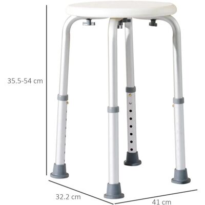 BENZONI - Sgabello doccia regolabile - Bianco - Assistente sicuro BENZONI - Sgabello doccia regolabile - Bianco - Assistente sicuro