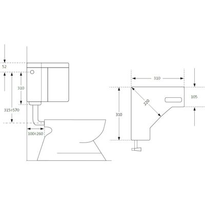 Cisterna angolare Forlani - 9L, Bianca, Installazione facile Cisterna angolare Forlani - 9L, Bianca, Installazione facile