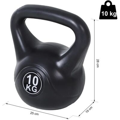BENZONI - Kettlebell 10 kg - PVC sand - Nero - Kettlebell BENZONI - Kettlebell 10 kg - PVC sand - Nero - Kettlebell